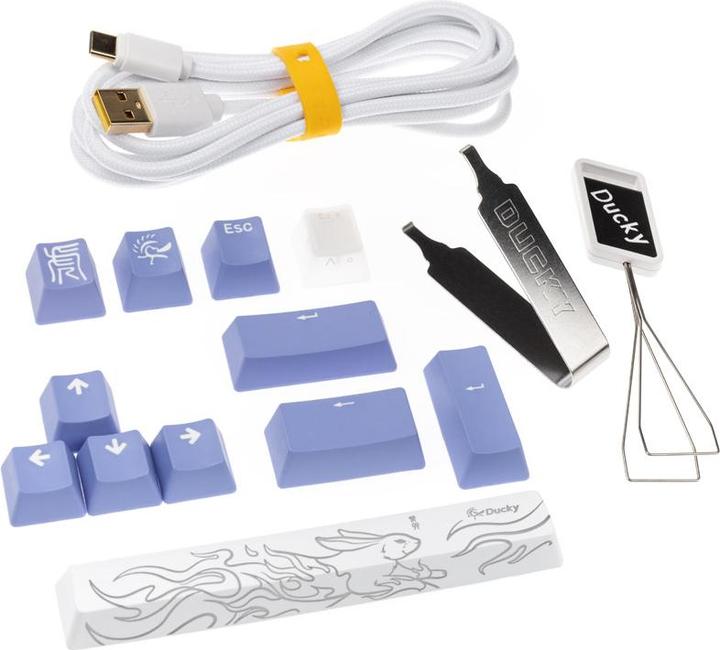 Immagine prodotto Ducky Mini tastiera da gioco One 3 Aura bianca, LED RGB - Gateron Baby Kangaroo (DE, Cablato)