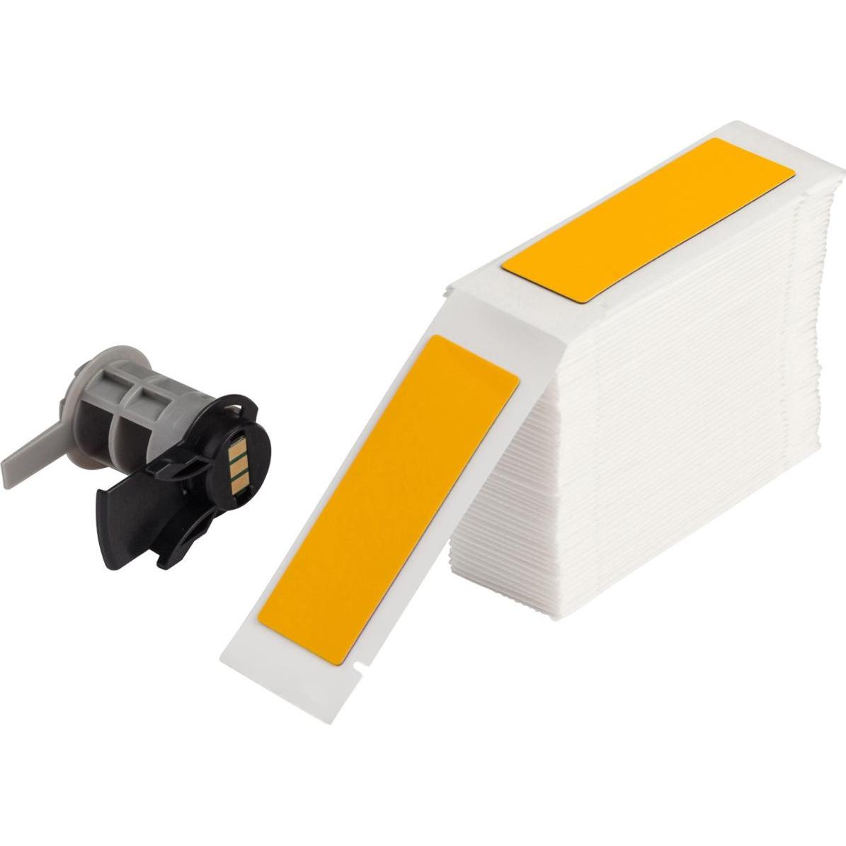 Brady, Rotolo di etichette, M6-09-7593-YL, Poliestere espanso, giallo, lucido, 25,00 x 75,00 mm, permanente (100 E.). (2.50 cm)