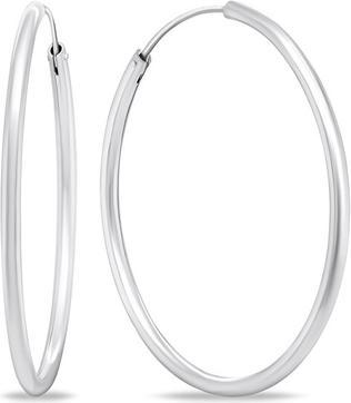 Brilio Silver - Timeless silver hoop earrings EA69 - Diameter: 3 cm