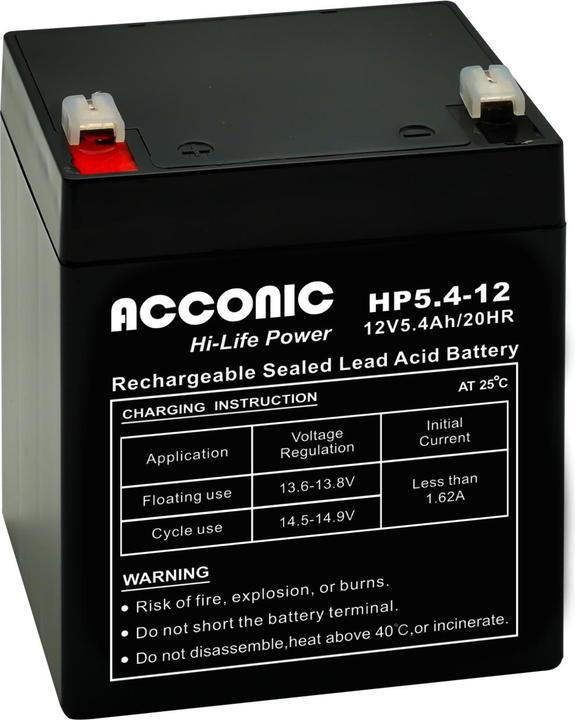 Produktbild Acconic HP5.4-12 Hi-Life Power AGM 12V 5.4Ah Bleiakku (12 V, 5.40 Ah)