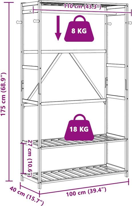 Produktbild vidaXL Kleiderständer