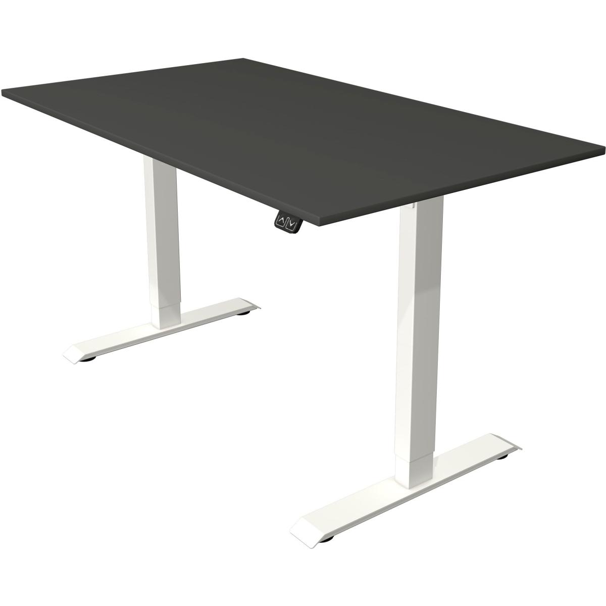 Kerkmann, Schreibtisch, Move 1 elektrisch höhenverstellbarer Schreibtisch anthrazit rechteckig, T-Fuss-Gestell weiss