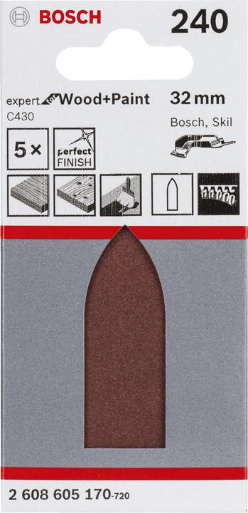 Productafbeelding Bosch Professional Zubehör Schuurvel Expert voor Hout. Pakje van 5. Ongeperforeerd. (240)