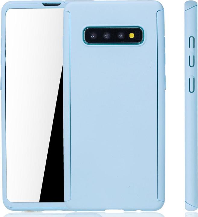 Produktbild König Design Hülle Handy Schutz für Samsung Galaxy S10 Full Case Cover Displayschutz 360 Blau (Samsung Galaxy S10+)