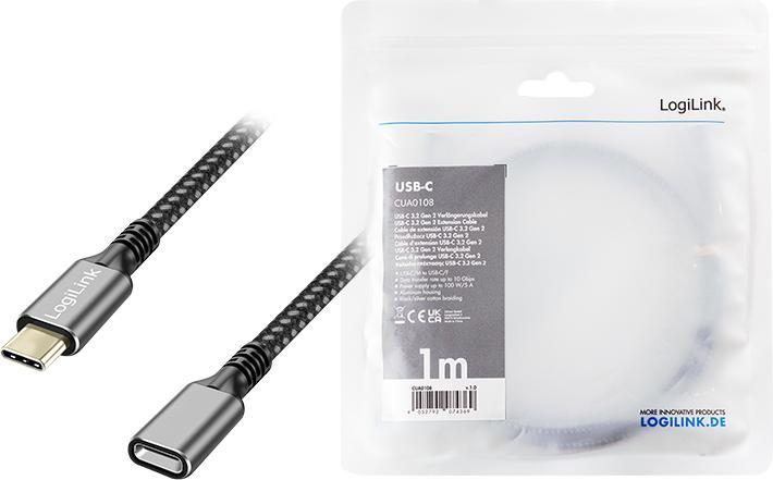 Produktbild LogiLink USB C — USB C (1 m, USB 3.2 Gen 2, 100 W)