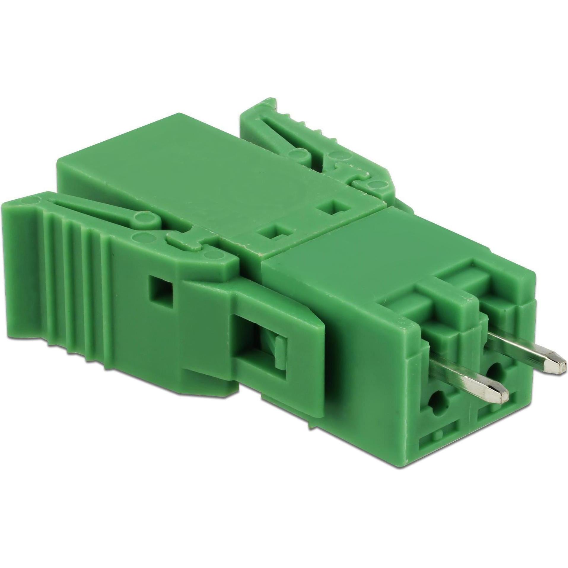 Delock Terminalblock Raster horizontal, Elektronikkabel + Stecker, Grün