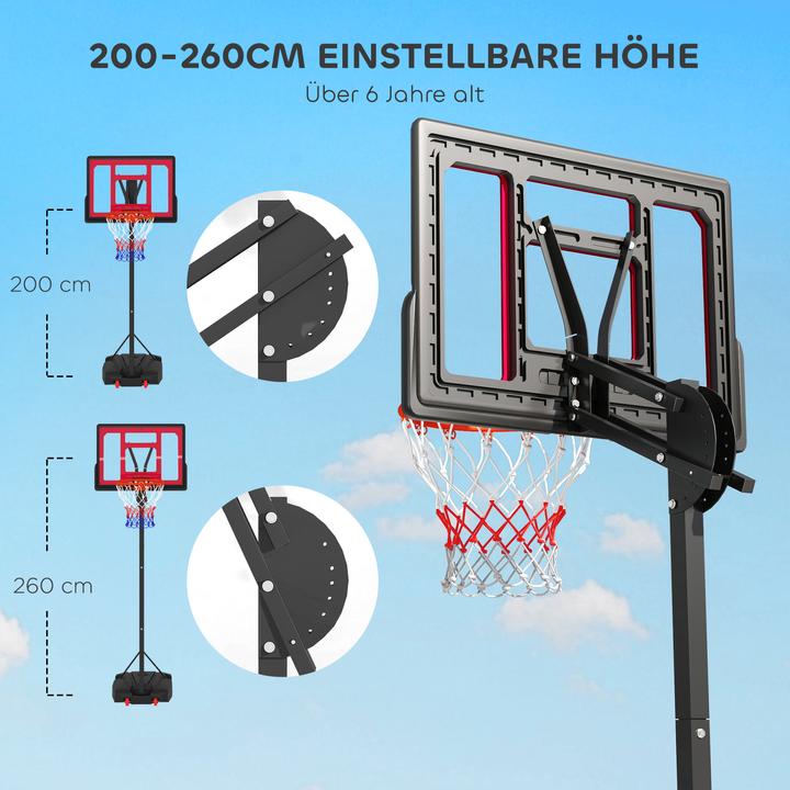 Aiyaplay Kinder Basketballkorb Kunststoff, Stahl Rot