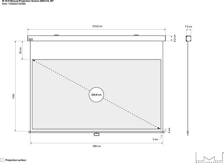 Immagine prodotto Multibrackets Manuale (90", 16:9)