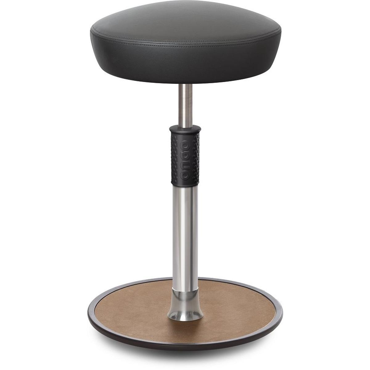 Ongo, Bürostuhl, Sitz- Stehhocker Free Tall Hutsitz skai Kunstleder Grau chrom /Natur