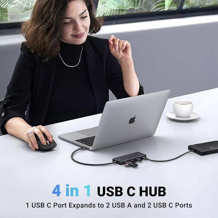 Produktbild Ugreen USB-C hub to 2x USB-C / 2x USB-A - Black (USB-C, 4 Ports)