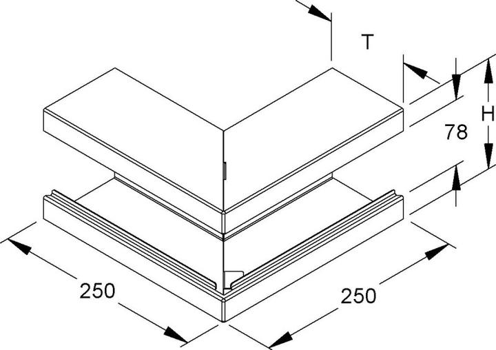Produktbild Niedax NIE GKA 170-78T100 W GK-AuÃeneck 90Â°,einzÃ¼gig sym 170x100mm cremeweiÃ (25 cm)