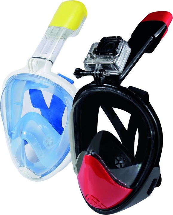 Produktbild Caruba Full Face Snorkel Mask Dual Air Afneembaar + Action Cam Mount (Roze S / M)