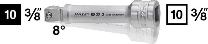 Produktbild HAZET Verlängerung ∙ schwenkbar 8822-3 ∙ Vierkant10 mm (3/8 Zoll) ∙ Vierkant 10 mm (3/8 Zoll)