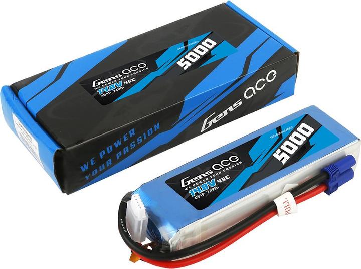 Actual product image Gens Ace RC Battery LiPo 5000 mAh 14.8 V 45 C (14.80 V, 5000 mAh)