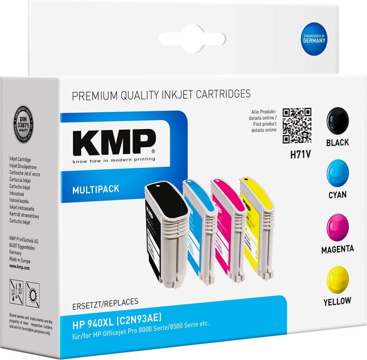 Produktbild KMP H71V Vorteilspack BK/C/M/Y komp. m. HP No. 940 XL (BK, C, M, Y)