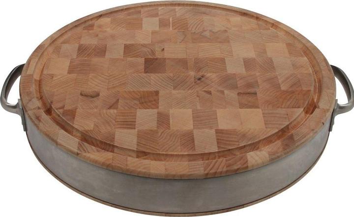 Actual product image John Boos Schneidebrett, Hackblock rund Ø 38 cm x 6,35 cm Ahorn mit Edelstahlring