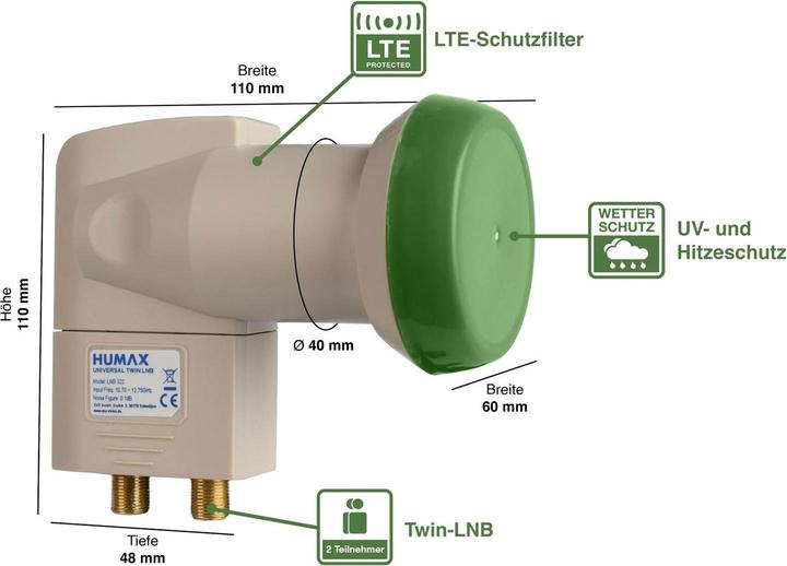 Produktbild Humax Green Power LNB 322 Universal Twin-LNB
