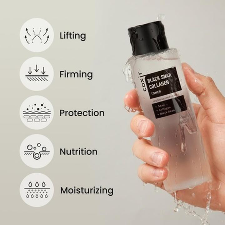 Immagine prodotto Coxir Tonico al collagene di lumaca nera 150ml 5,07 Fl.Oz. (Gel detergente, 150 ml)