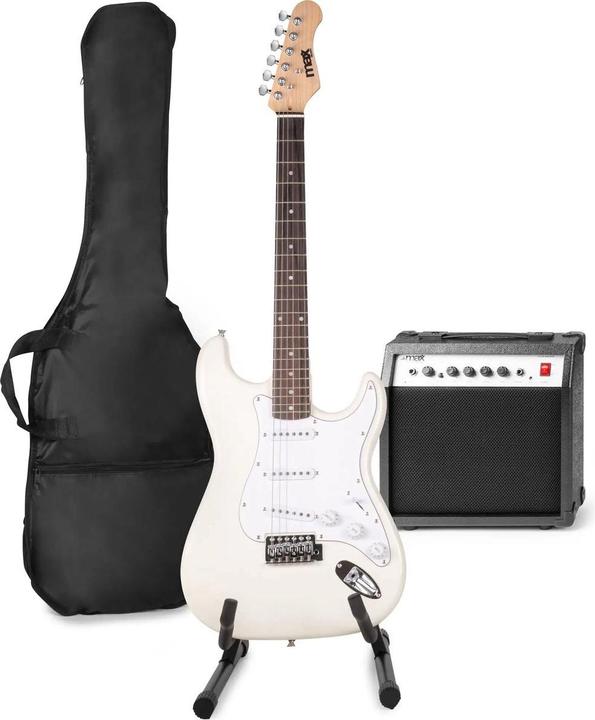 Max E -Gitarre mit Gitarrenverstärker - Gigkit - Perfekt für Anfänger - inkl. (E-Gitarre, Ahorn, Linde)