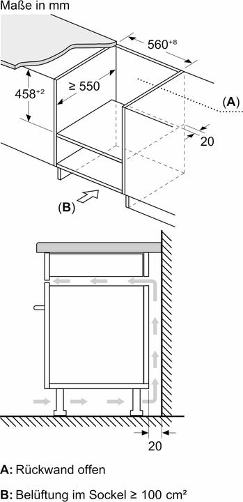 Produktbild Bosch Hausgeräte Serie 6, Einbau Mikrowelle mit Heissluft, 60 x 45 cm, Schwarz, CMA585GB1