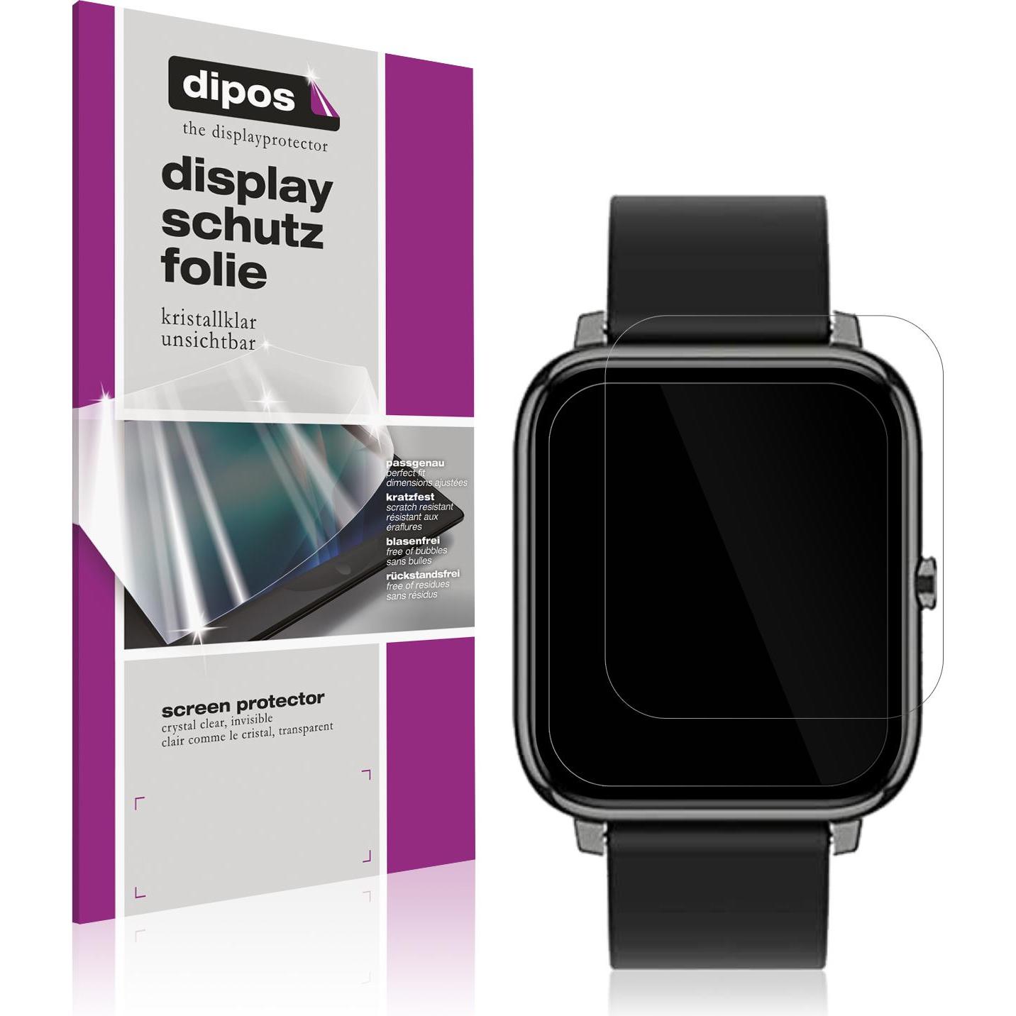 Dipos Displayschutzfolie Crystalclear, Smartwatch Schutzfolie, Transparent