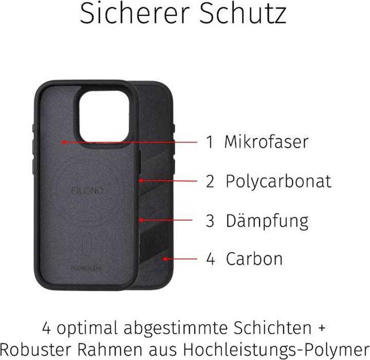 Produktbild Filono Hybrid Case iPhone 16 Pro MagSafe kompatibel (Apple iPhone 16 Pro)