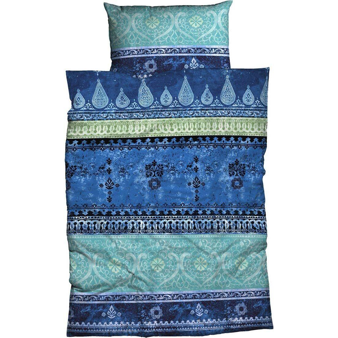 Traumschlaf, Bettwäsche, Indi blau (Bettwäsche Set, 155x220 cm + 80x80 cm)