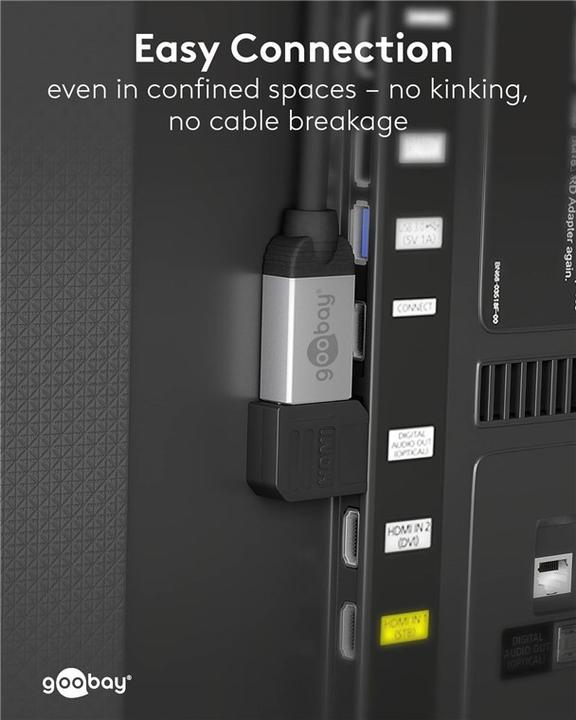 Actual product image Goobay HDMI angle adapter 90°, gold-plated 8K@60HZ