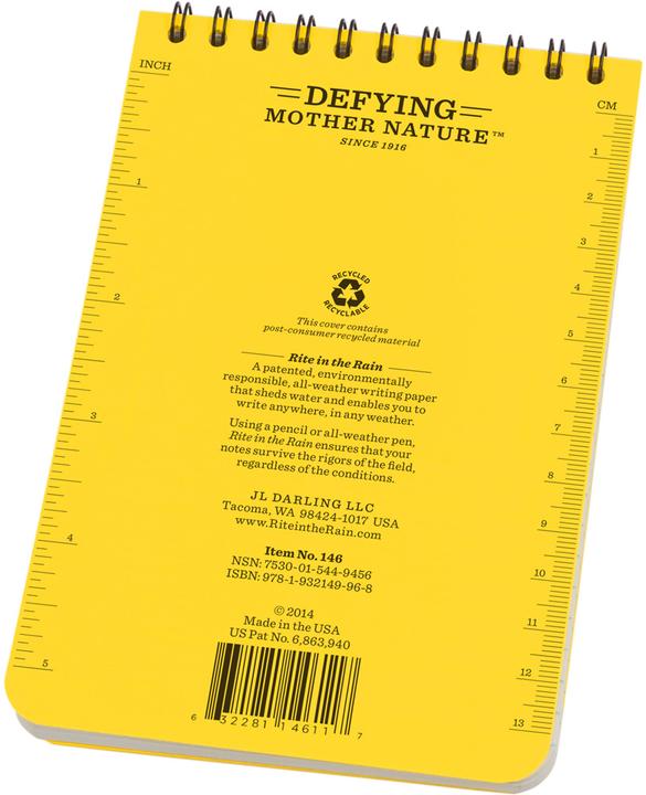 Actual product image Rite in the Rain 4 X 6 All Weather Notebook 146 (Lined)