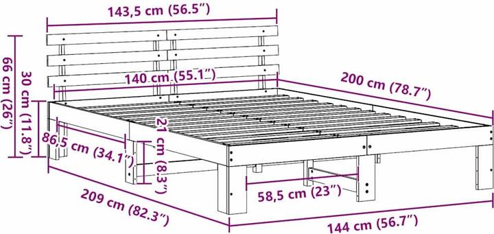 Actual product image vidaXL Bettgestell (140 x 200)