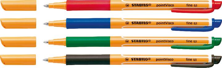Produktbild STABILO pointVisco Tintenroller (Grün, Rot, Blau, Schwarz, 4 x)