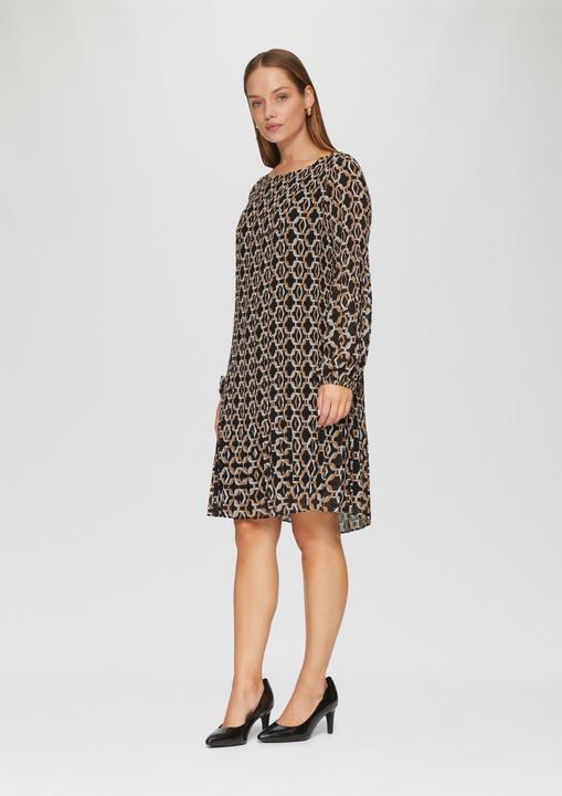 Actual product image S.Oliver Kleid Plissiertes Chiffonkleid mit Puffärmeln (34)