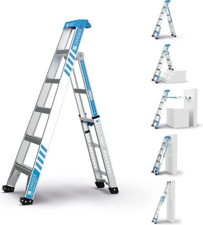 Produktbild Zarges Vielzweck-Stufen-Leiter MultiMaster 5 / bis AH 3,70m (Teleskopleiter, 288 cm)