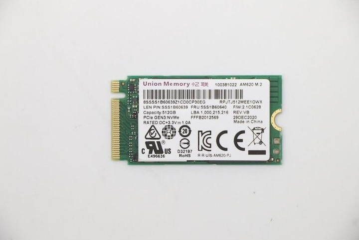 Actual product image Lenovo UMIS AM620 512GB PCIe 2242 (512 GB, M.2 2242)