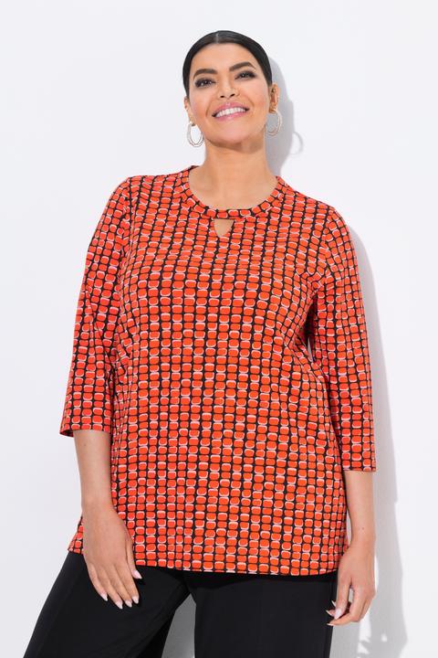 Produktbild Ulla Popken Shirt, grafischer Druck, A-Linie, Rundhals, 3/4-Arm (58)