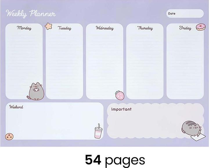 Image du produit Pusheen - Agenda hebdomadaire de la collection Moments, 54 pages A4 (29 x 21 cm)