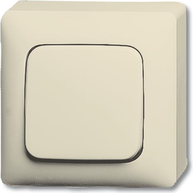 Busch-Jaeger Duro 2000 AP Off/Change 2601/6-32 con piastra di base chiusa, Pulsante + Interruttore, Bianco