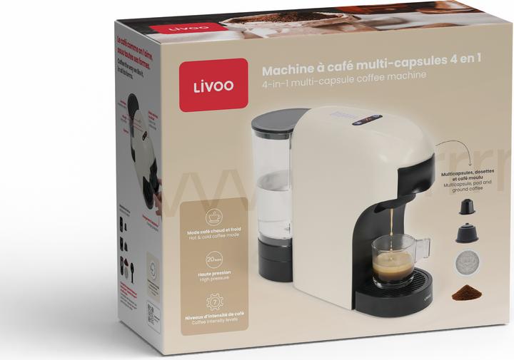 Actual product image Livoo 4-in-1 multi-capsule coffee machine (NESCAFÉ Dolce Gusto, NESPRESSO Vertuo, Senseo)