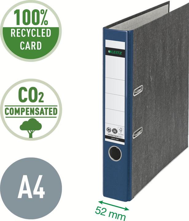 Produktbild Leitz STANDARD-ORDNER A4 52MM Mit Schlitzen, für Format A4, Pappe (RC), Rckenbreite 52mm. Pate (A4, 52 mm, 1 Stück)