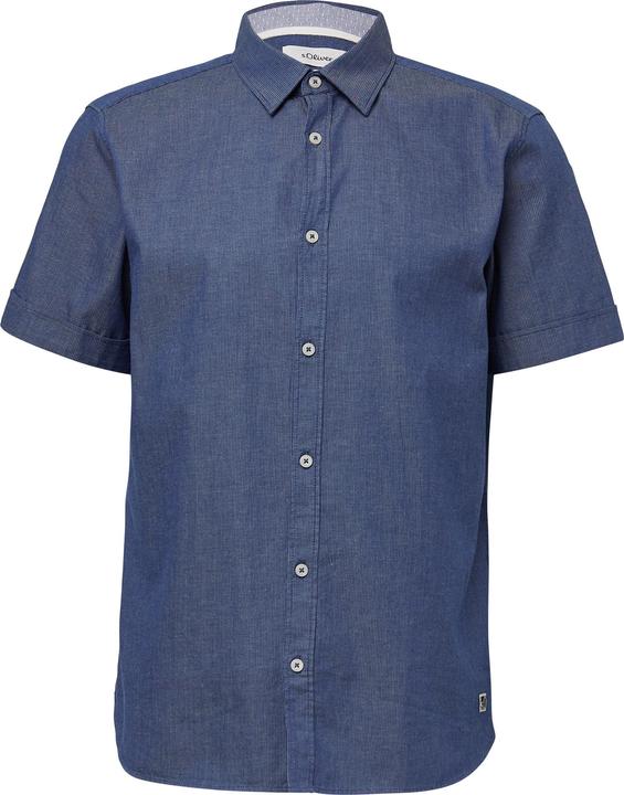 Immagine prodotto S.Oliver Hemd Regular Fit: Strukturiertes Kurzarmhemd aus Baumwolle mit Kentkragen (S)