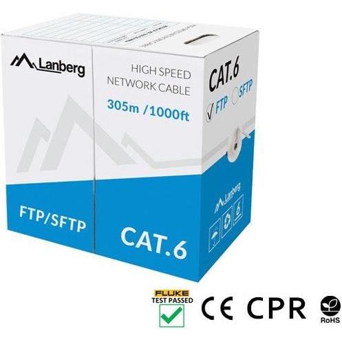 Thumbnail - Lanberg LCF6-11CU-0305-S Netzwerkkabel F/UTP (FTP) (F/UTP, CAT6, 305 m), Netzwerkkabel