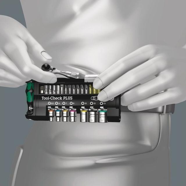Actual product image Wera Tool-Check PLUS (Hexagon socket TX M10, Hexagon socket TX M15, Hexagon socket TX M30, Cross Phillips PH M1, Cross Phillips PH M2, Hexagon socket TX M25, Cross Pozidriv PZ M1, Cross Pozidriv PZ M2, Cross Phillips PH M3, Cross Pozidriv PZ M3, Hexagon socket TX M20, Hexagon socket TX M40)