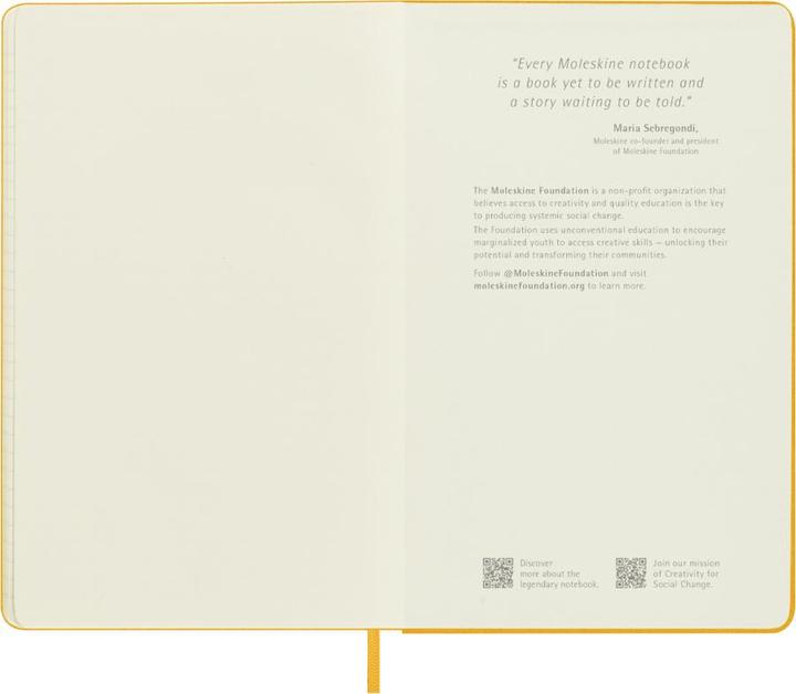 Actual product image Moleskine NB LG lin HC Fabric Oran.Yellow (13 x 21 cm, Lined, Hardcover)