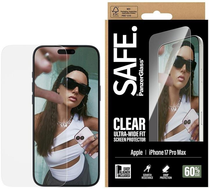 Immagine prodotto PanzerGlass SAFE by Apple iPhone 17 Pro Max - Ultra-Wide-Fit (1 Pezzo/i, Apple iPhone 17 Pro Max)