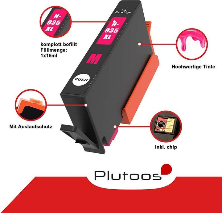 Produktbild Plutoos HP 934XL HP 935XL Patronen XXL kompatibel, 4er Farbset (C, M, Y, BK)