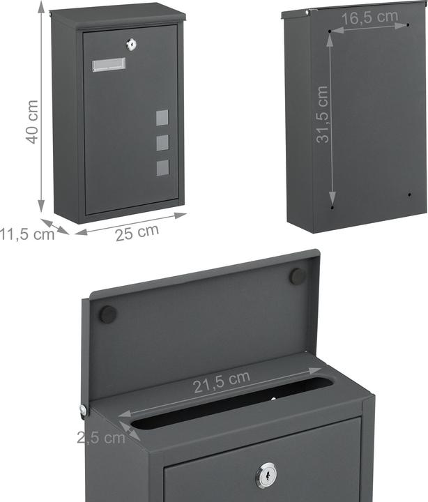 Actual product image Relaxdays Briefkasten Hochformat