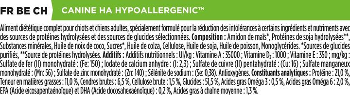 Nutritional values and ingredients Purina ONE PPVD Dog Food HA Hypoallergenic (Adult, Junior, 1 pcs., 1.30 g)