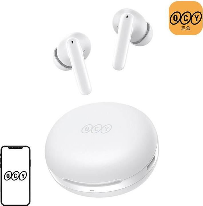 Actual product image QCY Earphones TWS T13 ANC2, ANC (white) (7 h, Cable)