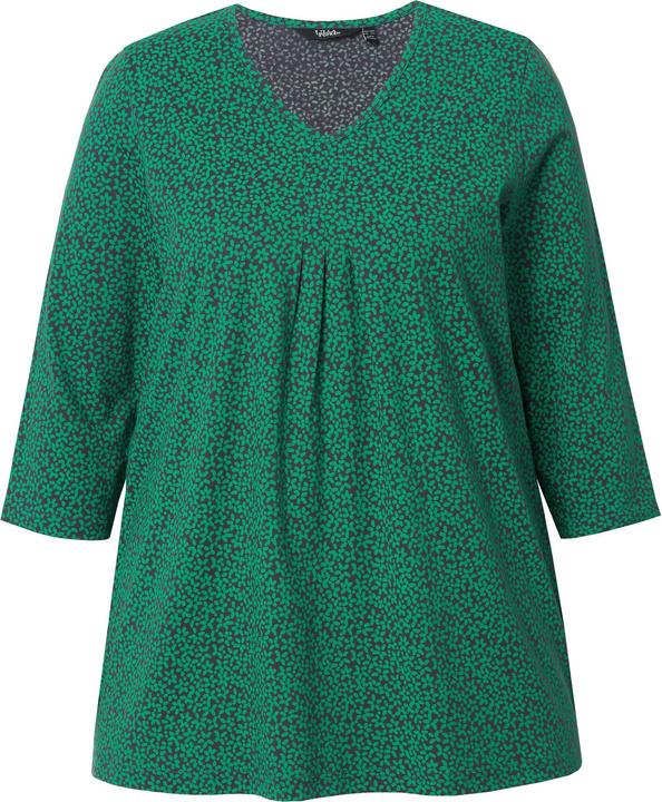 Produktbild Ulla Popken Shirt, Blüten, A-Linie, V-Ausschnitt, 3/4-Arm (42, 44)