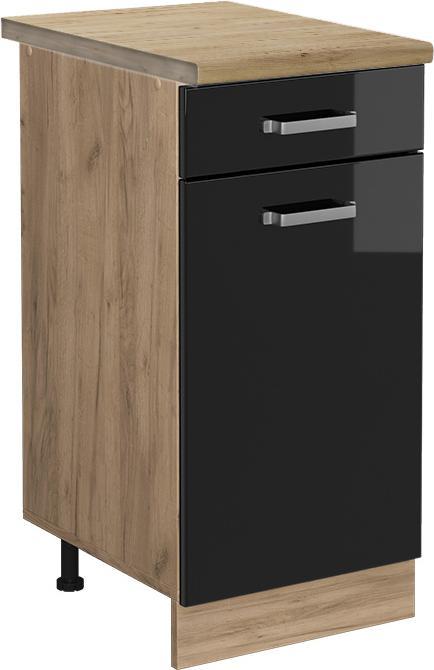 Goldkraft Eiche, Schwarz Hochglanz